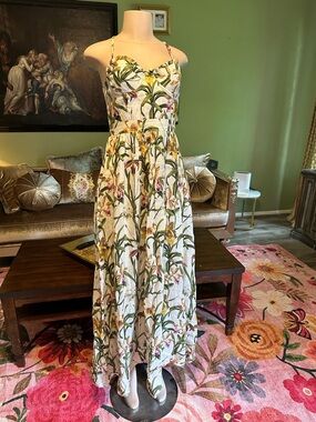 Agua Bendita Floral Maxi Skirt - White and Yellow